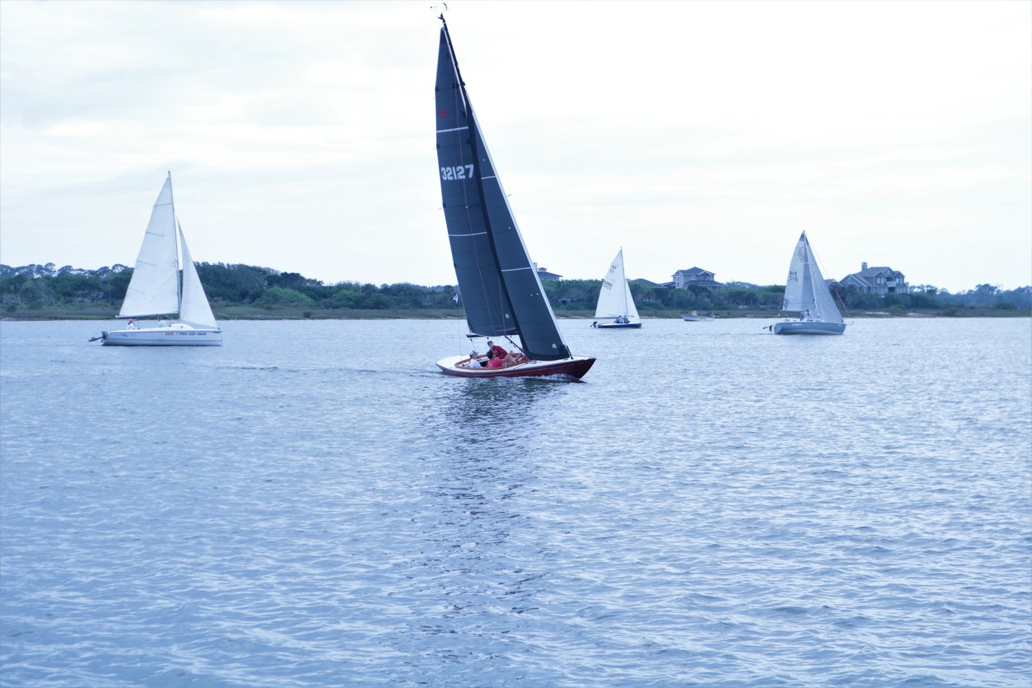 Sailboats compete in the Inshore Races on the Tolomato River for St. Augustine Race Week.
